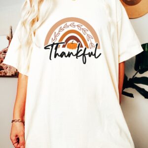 Thankful Mama Shirt Sweatshirt Hoodie Rainbow Pumpkin