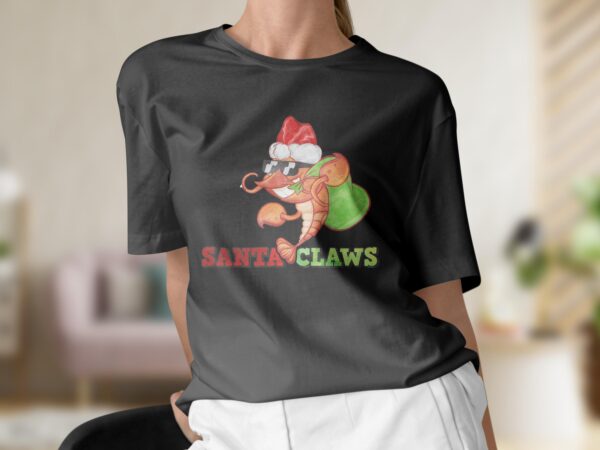 Santa Claws T-shirt Crustacean Merry Christmas