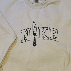 Vintage Embroidered Sweatshirt Inspired Nike and Michael Myers