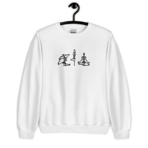 Vintage Embroidered Sweatshirt Skeleton Yoga