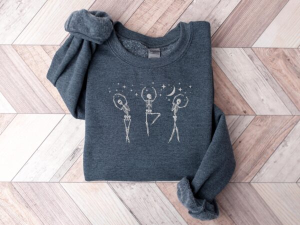 Vintage Embroidered Sweatshirt Under The Starlight Dancing Skeleton