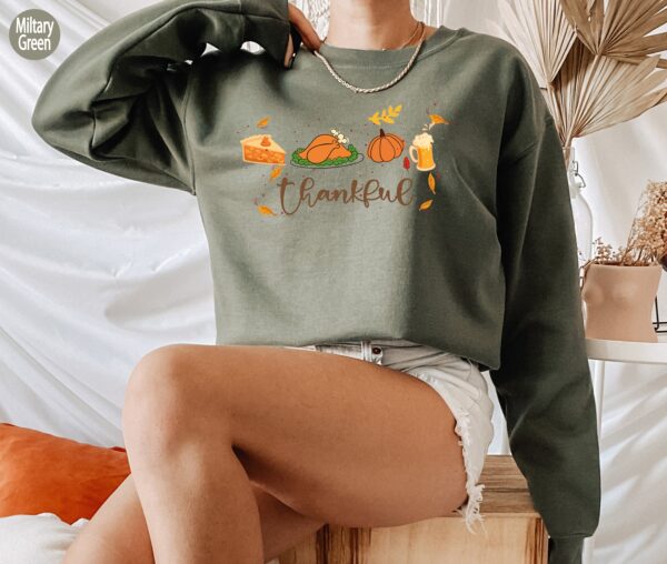 Thankful Mama Shirt Turkey Party Day Tee Sweatshirt Hoodie