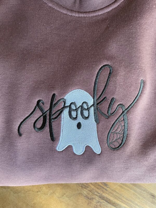 Vintage Embroidered Sweatshirt Inspired Embroidered Spooky Ghost Halloween