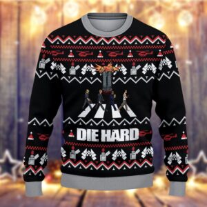 Horror Ugly Sweater Die Hard Aber Road Funny Halloween Christmas Gift