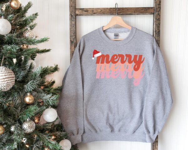 Minimalist Christmas Merry Merry Sweatshirt Hoodie Tee