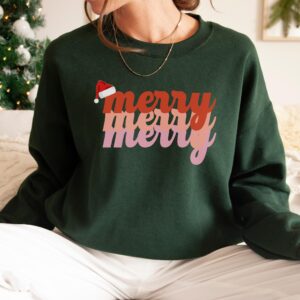 Minimalist Christmas Merry Merry Sweatshirt Hoodie Tee