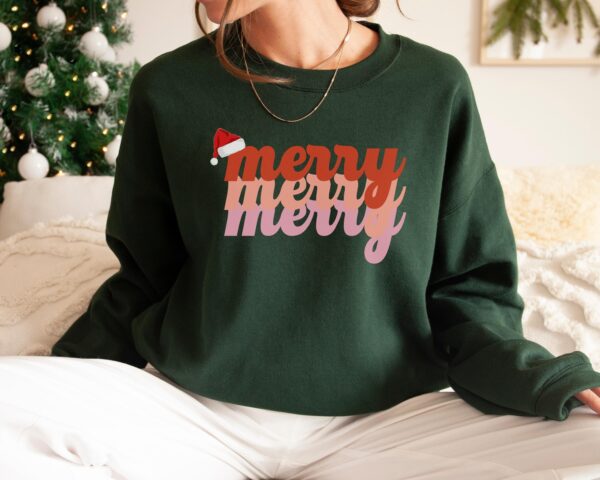 Minimalist Christmas Merry Merry Sweatshirt Hoodie Tee