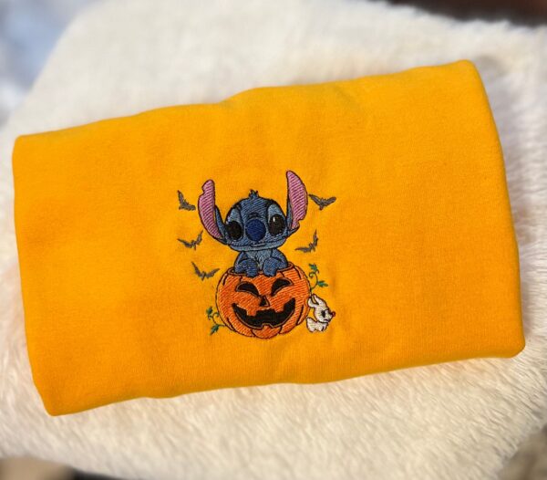 Vintage Embroidered Sweatshirt Inspired Halloween Stitch Pumpkin