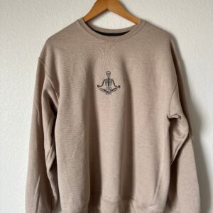 Vintage Embroidered Sweatshirt Inspired Meditating Skeleton