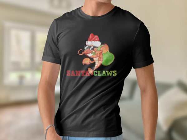 Santa Claws T-shirt Crustacean Merry Christmas