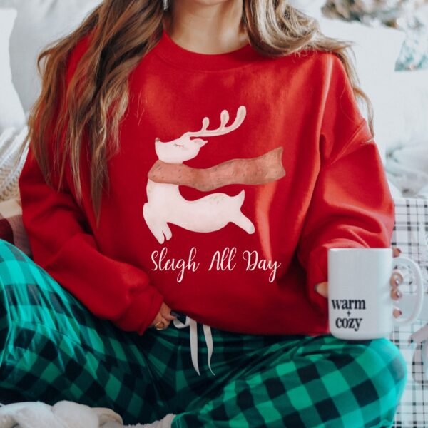 Sleigh All Day Shirt Reindeer Sweatshirt Gift For Holiday Christmas