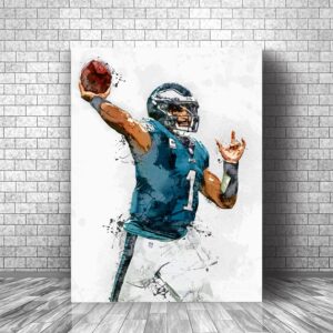 Jalen Hurts Poster Philadelphia Eagles Print Wall Art Decor