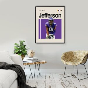 Justin Jefferson Poster Minnesota Vikings Print Art