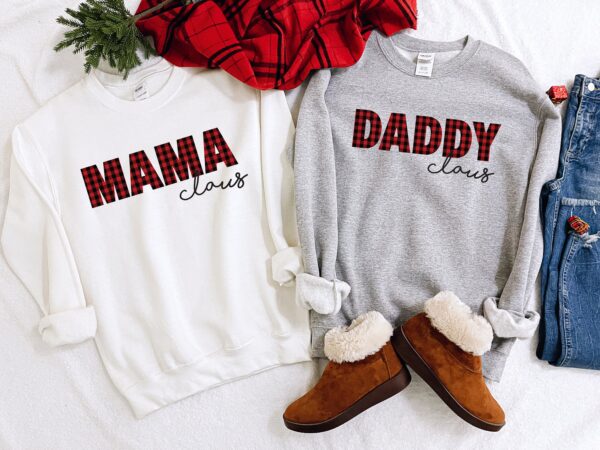 Mama Claus Shirt Printed Caro Sweatshirt Matching Family Christmas