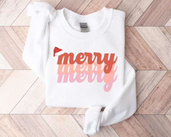 Minimalist Christmas Merry Merry Sweatshirt Hoodie Tee