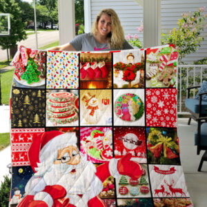 Noel Santa Quilt Blanket Gift For Christmas