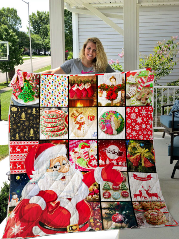 Noel Santa Quilt Blanket Gift For Christmas