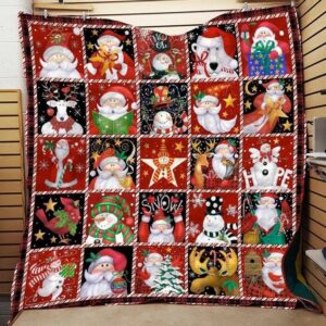 Santa And Snowman Christmas Blanket Gift For Family