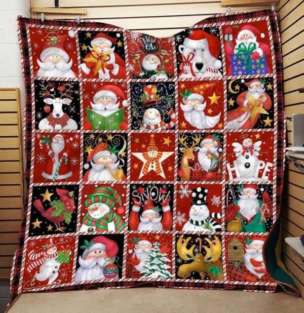 Santa And Snowman Christmas Blanket Gift For Family