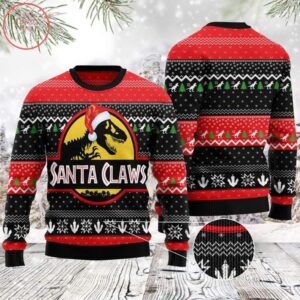 Santa Claus Dinosaur Noel Sweatshirt Ugly Christmas Sweater