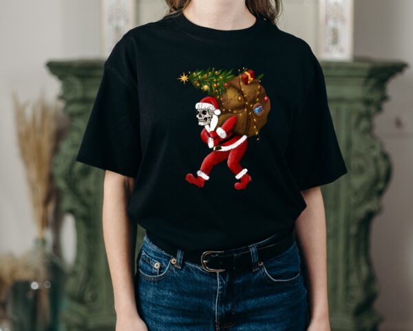 Santa Claws T-shirt Skull Gift For Christmas Holiday