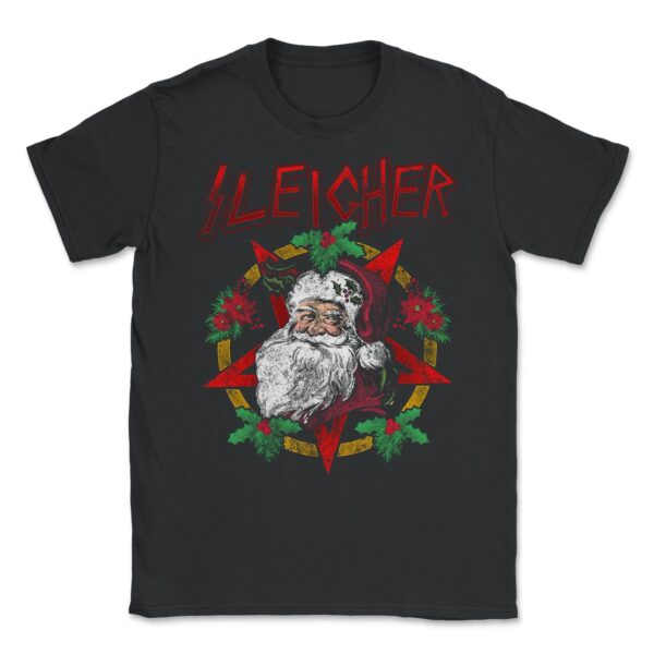 Sleigher Shirt Santa Claus Christmas Heavy Metal Gift