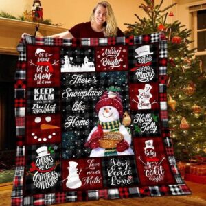 Snowman Christmas Blanket There’s Snowplay Like Home