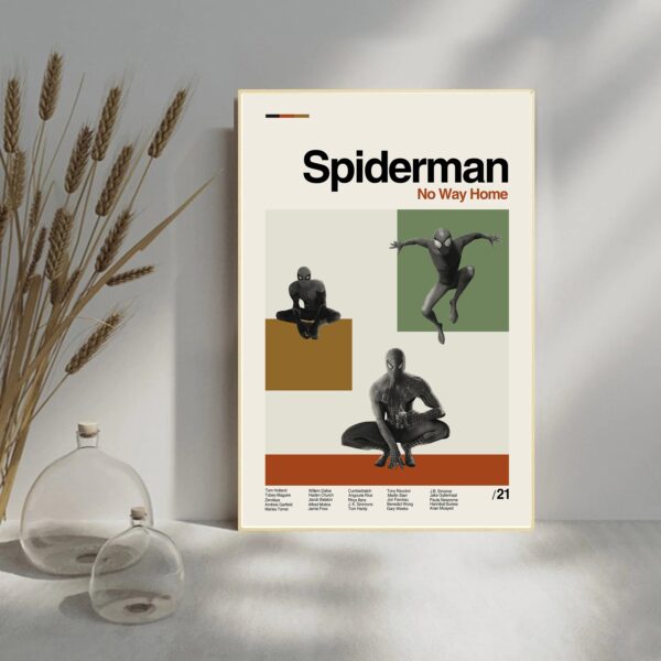 Spiderman No Way Home Retro Movie Poster