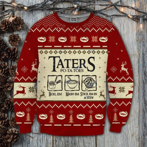 Taters Potatoes Ugly Thanksgiving Christmas Sweater