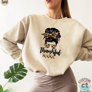 Thankful Mama Shirt Cute Leopard Sweatshirt