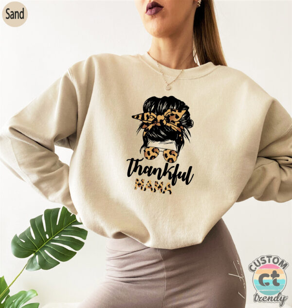 Thankful Mama Shirt Cute Leopard Sweatshirt