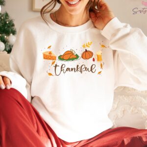 Thankful Mama Shirt Turkey Party Day Tee Sweatshirt Hoodie