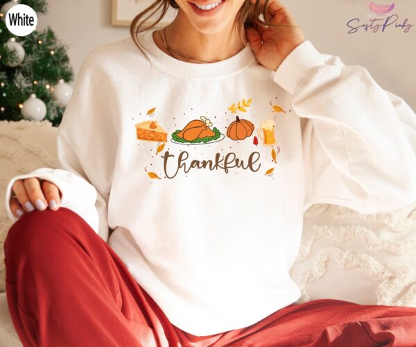 Thankful Mama Shirt Turkey Party Day Tee Sweatshirt Hoodie