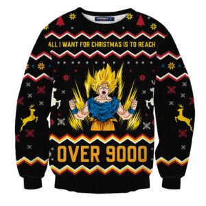 Ugly Anime Christmas Sweater All I Want For Gift Dragonball Fan