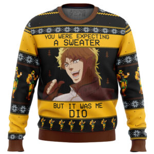 Ugly Anime Christmas Sweater It Was Me Dio