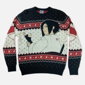 Ugly Anime Christmas Sweater Sasuke Uchiha Gift For Naruto Shippuden Fan