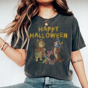 Vintage Disney Halloween Shirt Winnie Pooh Happy Tee