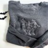 Vintage Embroidered Sweatshirt Funny Dancing Skeletons