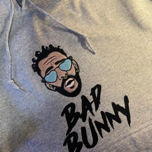 Vintage Embroidered Sweatshirt Hoodie Shirt Bad Bunny