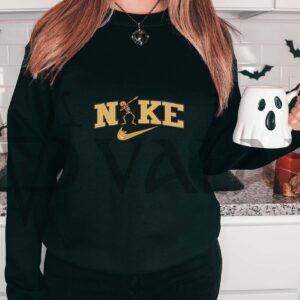 Vintage Embroidered Sweatshirt Hoodie Tee Inspired Halloween Skeleton Swoosh