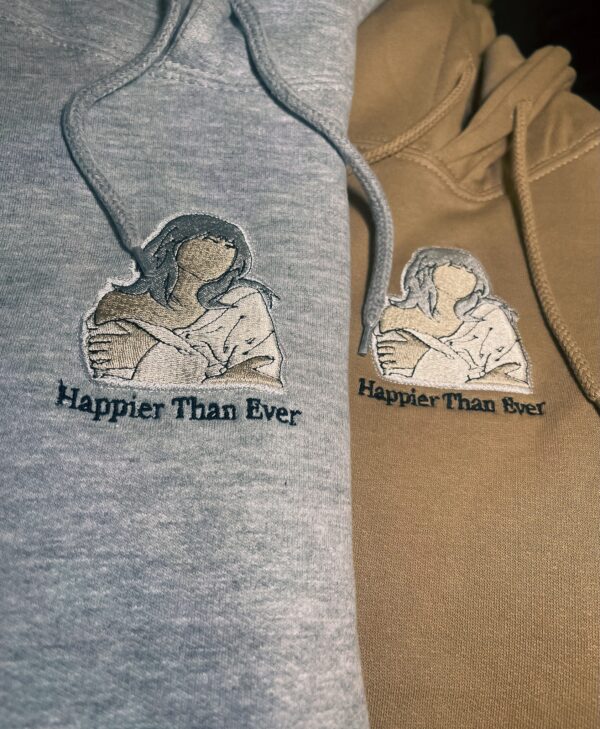 Vintage Embroidered Sweatshirt Inspired Billie Eilish Happier Than Ever Shirt