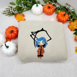 Vintage Embroidered Sweatshirt Inspired Coraline Halloween