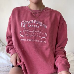 Vintage Embroidered Sweatshirt Inspired Gingerbread Bakery