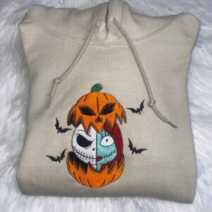 Vintage Embroidered Sweatshirt Inspired Halloween Jack And Sally Together Forever