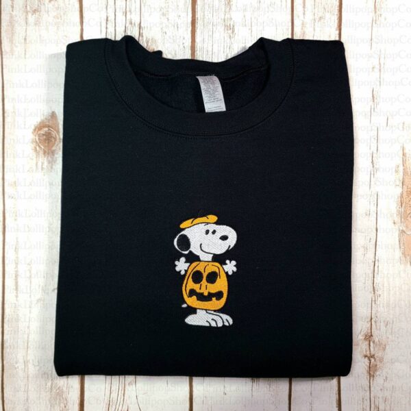 Vintage Embroidered Sweatshirt Inspired Halloween Peanuts Snoopy Pumpkin