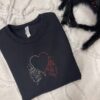 Vintage Embroidered Sweatshirt Inspired Halloween Jack And Sally Together Forever