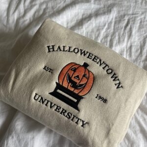 Vintage Embroidered Sweatshirt Inspired Halloween Town University