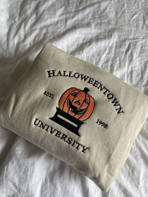 Vintage Embroidered Sweatshirt Inspired Halloween Town University