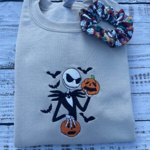 Vintage Embroidered Sweatshirt Inspired Pumpkin King Nightmare Before Christmas