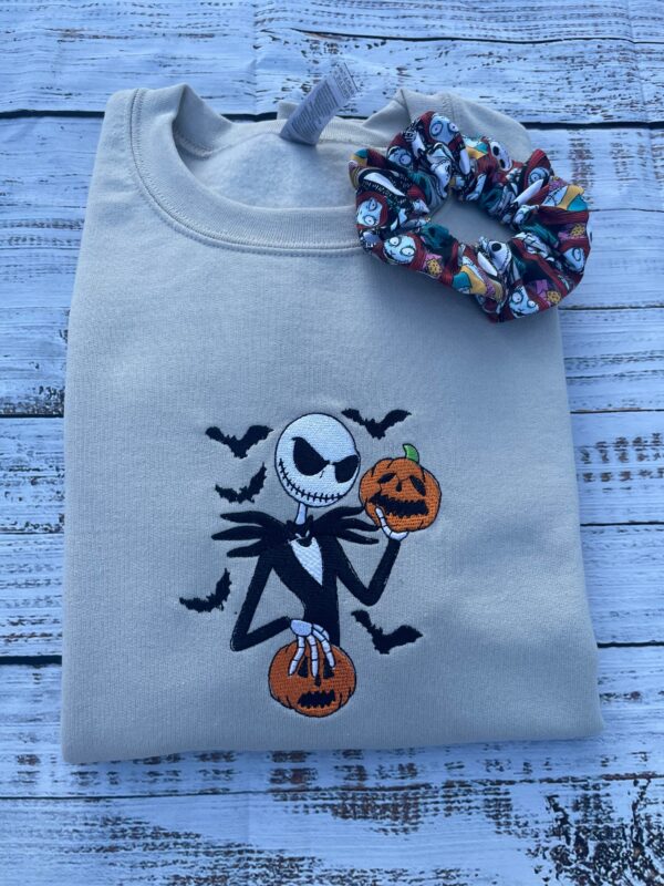 Vintage Embroidered Sweatshirt Inspired Pumpkin King Nightmare Before Christmas